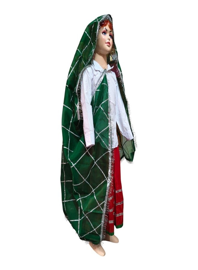 MODERNAZ زي هاريانفي الهندي من مودرناز للبنات | قميص، وharyanavi ghagra، وharyanvi oidhni dupatta | فستان فاخر لمدرسة الرقص في قرية هاريانا (فستان أحمر، 2-4 سنوات) - Image 3